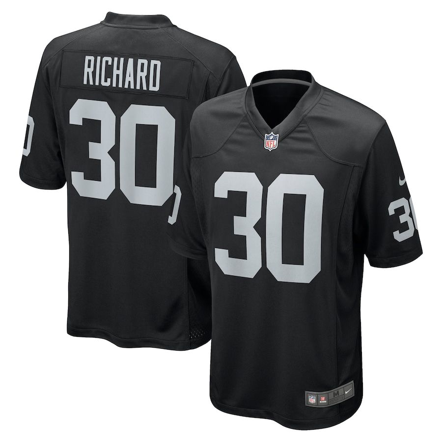 Men Oakland Raiders 30 Jalen Richard Nike Black Game NFL Jersey